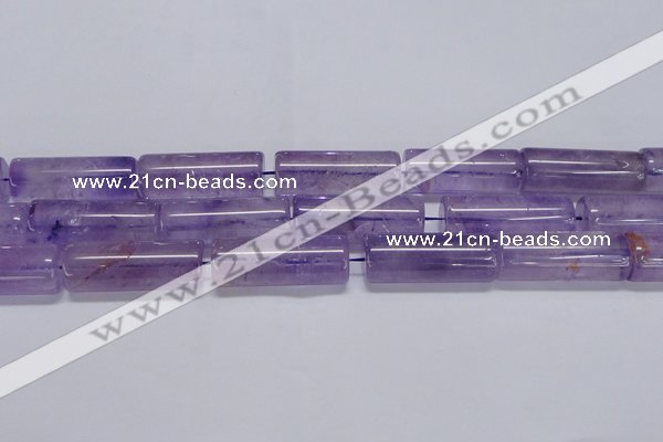 CNA817 15.5 inches 15*40mm tube natural light amethyst beads