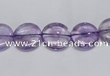 CNA820 15.5 inches 10mm flat round natural light amethyst beads