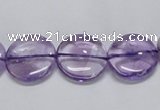 CNA822 15.5 inches 14mm flat round natural light amethyst beads