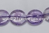 CNA823 15.5 inches 16mm flat round natural light amethyst beads