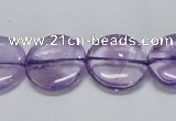 CNA824 15.5 inches 18mm flat round natural light amethyst beads