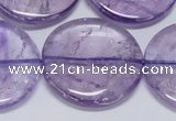 CNA828 15.5 inches 35mm flat round natural light amethyst beads