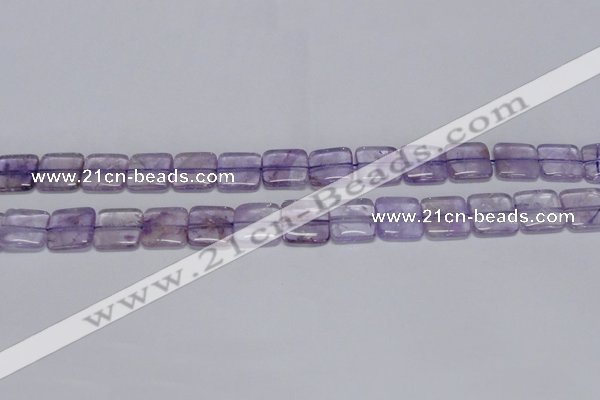 CNA840 15.5 inches 10mm square natural light amethyst beads