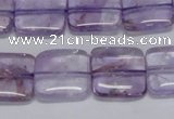 CNA841 15.5 inches 12mm square natural light amethyst beads