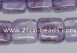 CNA842 15.5 inches 14mm square natural light amethyst beads