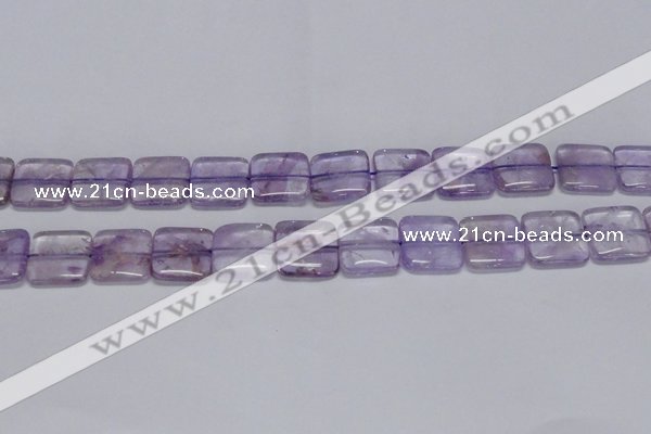 CNA843 15.5 inches 16mm square natural light amethyst beads