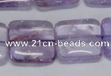 CNA845 15.5 inches 20mm square natural light amethyst beads