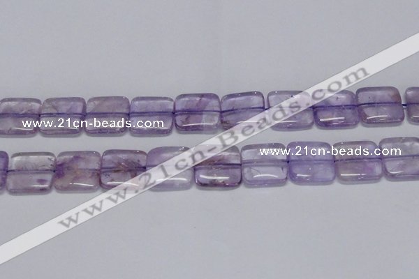 CNA845 15.5 inches 20mm square natural light amethyst beads