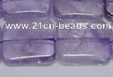 CNA846 15.5 inches 25mm square natural light amethyst beads