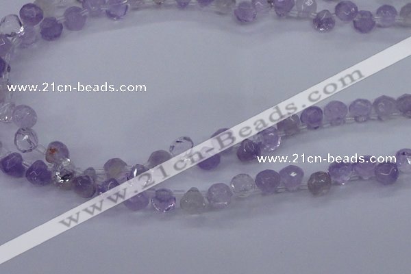 CNA900 Top drilled 7*7mm faceted teardrop amethyst gemstone beads