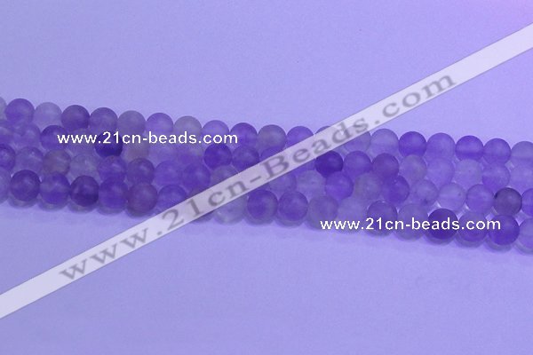 CNA912 15.5 inches 8mm round matte amethyst gemstone beads