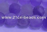 CNA914 15.5 inches 12mm round matte amethyst gemstone beads