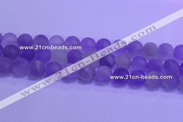 CNA916 15.5 inches 16mm round matte amethyst gemstone beads