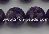 CNA919 15.5 inches 18mm faceted round natural amethyst beads
