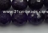 CNA920 15.5 inches 20mm faceted round natural amethyst beads