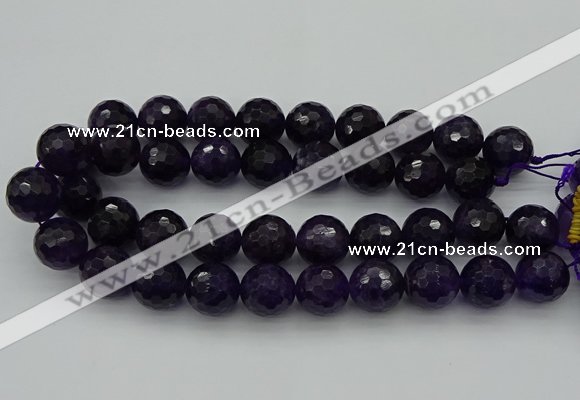 CNA920 15.5 inches 20mm faceted round natural amethyst beads