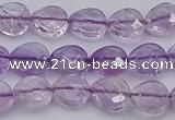 CNA924 15.5 inches 10*10mm faceted flat teardrop natural amethyst beads