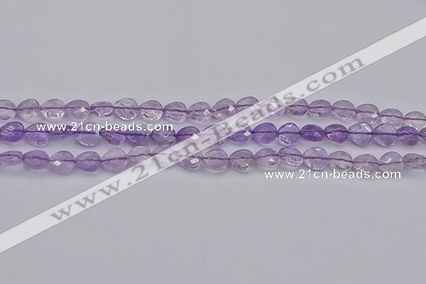 CNA924 15.5 inches 10*10mm faceted flat teardrop natural amethyst beads