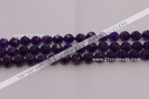 CNA939 15.5 inches 12mm faceted nuggets amethyst gemstone beads