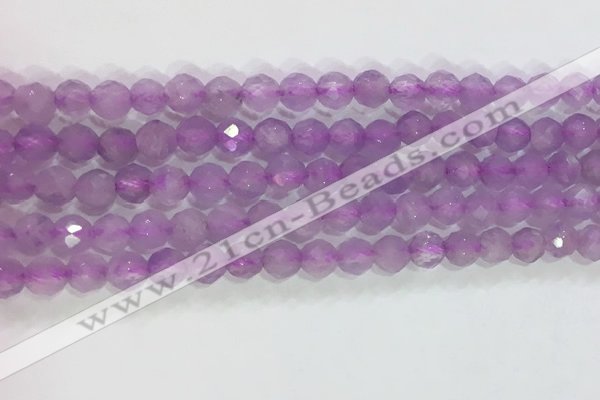 CNA962 15.5 inches 4mm faceted round natural lavender amethyst beads