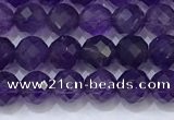 CNA990 15.5 inches 4mmm faceted round amethyst beads wholesale