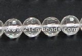 CNC10 15.5 inches 12mm faceted round grade AB natural white crystal beads