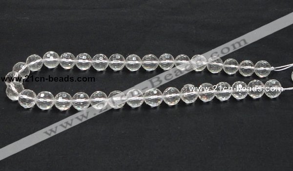 CNC10 15.5 inches 12mm faceted round grade AB natural white crystal beads