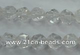 CNC100 15 inches 6mm faceted nuggets white crystal beads