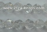 CNC102 15 inches 10mm faceted nuggets white crystal beads