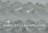 CNC103 15 inches 12mm faceted nuggets white crystal beads