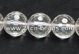 CNC12 15.5 inches 16mm faceted round grade AB natural white crystal beads