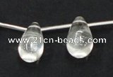 CNC14 15.5 inches 12*22mm teardrop grade AB natural white crystal beads