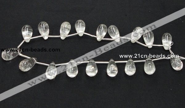 CNC14 15.5 inches 12*22mm teardrop grade AB natural white crystal beads