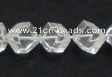 CNC15 15.5 inches 10*10mm cubic grade AB natural white crystal beads