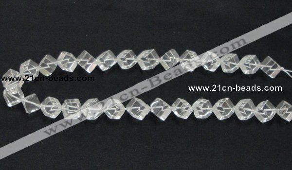 CNC15 15.5 inches 10*10mm cubic grade AB natural white crystal beads