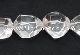 CNC18 20*22mm faceted nugget grade AB natural white crystal beads