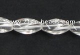 CNC20 8*18mm twisted rice grade AB natural white crystal beads