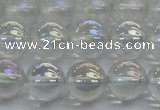 CNC202 15.5 inches 8mm round AB-color white crystal beads