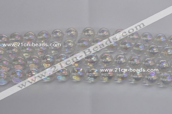 CNC205 15.5 inches 14mm round AB-color white crystal beads