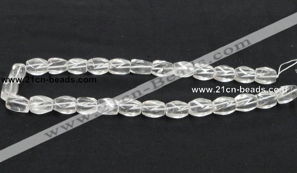 CNC21 10*15mm twisted oval grade AB natural white crystal beads