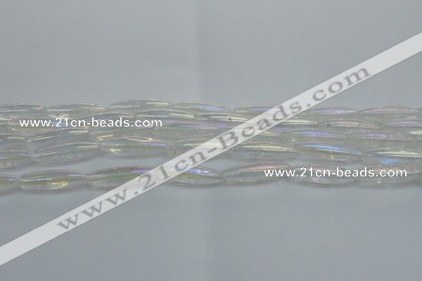 CNC211 15.5 inches 6*22mm rice AB-color white crystal beads