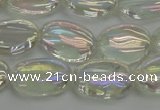 CNC216 15.5 inches 10*14mm oval AB-color white crystal beads