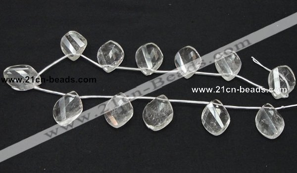 CNC23 20*30mm twisted briolette grade AB natural white crystal beads