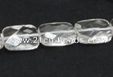 CNC25 13*18mm faceted rectangle grade AB natural white crystal beads