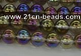 CNC262 15.5 inches 6mm round plated natural white crystal beads