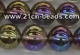 CNC265 15.5 inches 12mm round plated natural white crystal beads