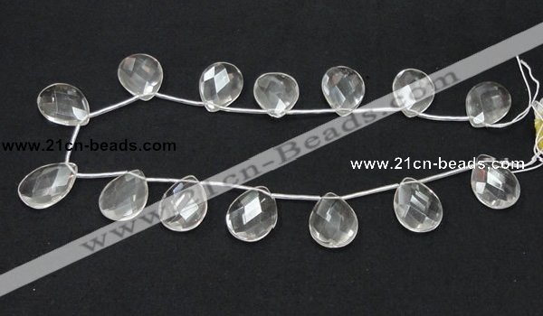 CNC27 18*25mm briolette grade AB natural white crystal beads