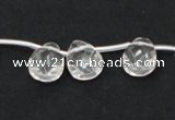 CNC28 10*14mm briolette grade AB natural white crystal beads