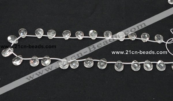 CNC28 10*14mm briolette grade AB natural white crystal beads