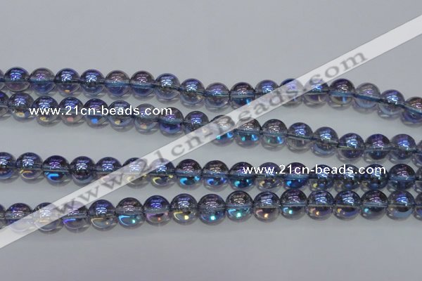 CNC302 15.5 inches 8mm round AB-color white crystal beads